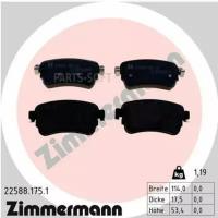 ZIMMERMANN 225881751 22588.175.1_колодки дисковые!задн. 114x53x18  Citroen Spacetourer/Jumpy, Peugeot Traveller/Expert