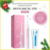 Электрическая звуковая щетка RL 070 белая + Зубная паста Revyline Smart, 75 г