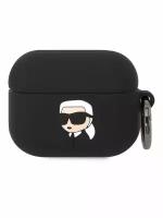 Lagerfeld для Airpods Pro чехол Silicone case with ring NFT 3D Karl Black