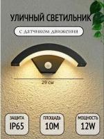 Светильник уличный со светодиодной лампой с датчиком движения Козырек Черный 4000К