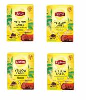 Чай листовой черный Lipton Yellow Label 180 грамм, 4 упаковки