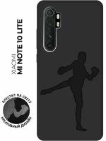 Матовый чехол Kickboxing для Xiaomi Mi Note 10 Lite / Сяоми Ми Ноут 10 Лайт с эффектом блика черный