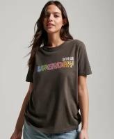 Футболка; Ж; VINTAGE RETRO RAINBOW TEE; Цвет 06A Vintage Black; Размер 10