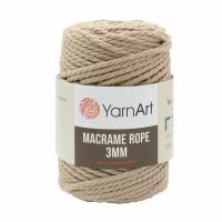 Пряжа YarnArt Macrame Rope 3mm - 1 шт, цвет 768 кофе (Ярнарт Макраме Ропе 3мм) Шнур для вязания, 250г, 63м, 60%хлопок 40%вискоза с полиэстером