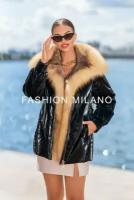 Зимний короткий пуховик Fashion MILANO с натуральным мехом лисы