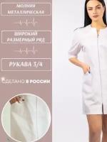 Халат медицинский DNK UNIFORM женский, белый, размер 42, длинный рукав