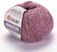 Пряжа Yarnart Manhattan сухая роза (909), 7%шерсть/7%вискоза/30%акрил/56%металлик, 200м, 50г, 1шт