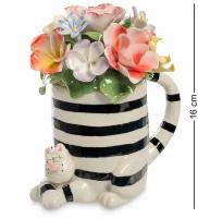 Статуэтка Полосатый Кот с вазой цветов (Pavone) CMS-61/ 2 113-108119