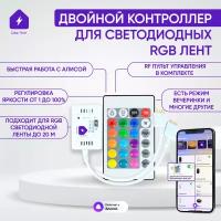 Умный диммер WIFI+RF контроллер цветной светодиодной RGB ленты для Алисы 144w с пультом ДУ