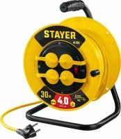 STAYER М-325 ПВС 3х2.5 30м 4000Вт IP44, Силовой удлинитель на катушке (55064-30)