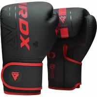 Боксерские перчатки RDX F6 8oz черный/красный матовый