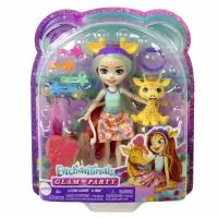 Кукла с питомцем Enchantimals Mattel - Набор DELUXE с куклой, фигуркой жирафа и аксессуарами для волос HNV29