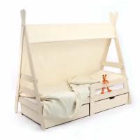 Детская кровать-вигвам "Сканди" с тентом и защитным бортиком (170см х 80см)