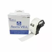 Лента Vell VL-B-DK 11201 (Brother DK11201), черная на белом, 29 мм х 90 мм, для QL570/710W/720NW/800/810W/820NW {VL-11201}