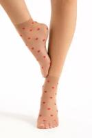 Женские тонкие прозрачные носки с рисунком сердечки Fiore 1157/g crush 20 den