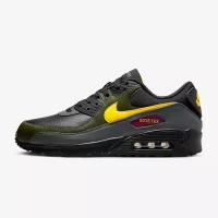 Кроссовки NIKE Air Max Air Max 90, повседневные, натуральная кожа, полнота 10, водонепроницаемые, мембранные, низкие, размер 10US, черный, хаки