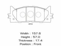 Тормозные колодки, MASUMA, MS-1521, передние, Toyota Camry, Lexus ES, 4 шт