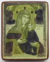 Икона Божией Матери Страстная, деревянная иконная доска, левкас, ручная работа (Art.1713Мм)