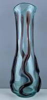 Винтажная ваза для цветов "Лунный свет". Цветное стекло з-д Победа. СССР, 1970-е