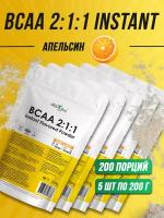 Незаменимые аминокислоты БЦАА для восстановления, рост мышц Atletic Food BCAA 2:1:1 Instant Flavored Powder (апельсин) - 1000 г (5х200 г)