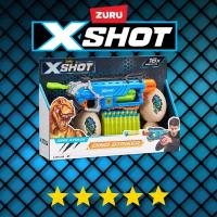 Игрушечный бластер ZURU X-Shot dino striker с мишенью динозавр пистолет икс шот зуру синий 30 см