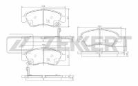 Колодки тормозные Honda City II, III 99-, Civic V, VI 91- передние дисковые (GDB1164) Zekkert