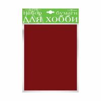 Набор цветной бумаги HOBBY TIME, А4 (222 х 352 мм), 10 листов, крашенная в массе, бордовый, Арт: 2-065/04