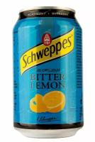 Schweppes Bitter Lemon / Напиток газированный Швепс / 6 банок по 330 мл