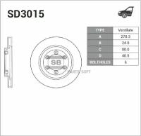 SANGSIN BRAKE SD3015 Диск тормозной SD3015