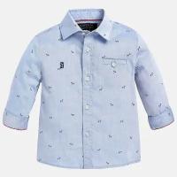 Рубашка Mayoral для мальчиков, размер 80 (12 мес), цвет голубой