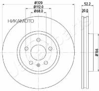 JAPANPARTS DI0917 Диск тормозной AUDI A4 07-/A5 07-/Q5 08- передний D 320мм