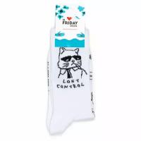 Носки St. Friday Мужские носки с надписями и рисунками St.Friday Socks, размер 42-46, черный, белый