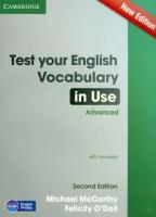 Test Your English. Vocabulary in Use. Advanced. Second Edition. Book With Answers | McCarthy Michael