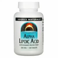 Alpha Lipoic Acid, Sourse Naturals, Альфа липоевая кислота, 200 мг 120 капсул