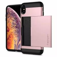 Чехол-кошелек SPIGEN для iPhone XS Max - Slim Armor CS - Розовое золото - 065CS24843