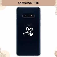 Силиконовый чехол "Сердечко минимализм" на Samsung Galaxy S10E / Самсунг Галакси S10E, прозрачный