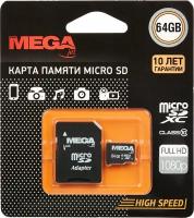 Карта памяти ProMega jet microSDXC 64 ГБ Class 10, UHS-I, R/W 90/10 МБ/с, адаптер на SD, 1 шт., черный