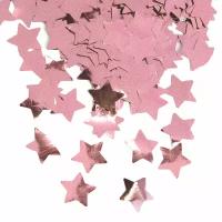 Конфетти фольга Звезда, Розовое Золото, Металлик, 1,5 см, 50 г