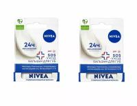 Nivea Бальзам для губ SOS-Уход, 4.8 г, 2 шт