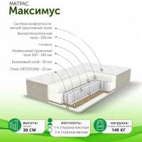 Матрас ортопедический A.G. 180x200, двусторонний высокий 30 см, на блоке независимых пружин