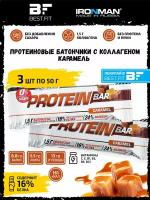 Ironman, Protein Bar с коллагеном без сахара, 3х50 г (Карамель)