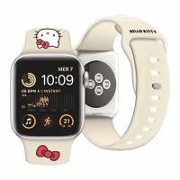 Hello Kitty для Apple Watch 41/40/38 mm ремешок Liquid silicone Kitty Head Beige