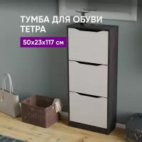 Тумба для обуви Тетра Тип 1 Венге Цаво/Дуб Белфорд 50х23х117