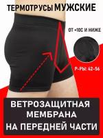 Термотрусы мужские зимние утепленные RAY (MEN) софтшелл, черный 44