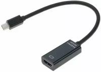 Bion Переходник с кабелем mini DisplayPort - HDMI, 20M/19F, 4k@30Hz, длинна кабеля 15см, черный [BXP-A-mDPM-HDMIF-015]