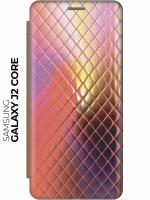 Чехол-книжка Розовая рептилия на Samsung Galaxy J2 Core / Самсунг Джей 2 Кор золотой