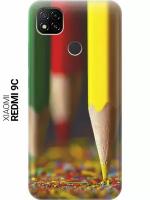 Ультратонкий силиконовый чехол-накладка для Xiaomi Redmi 9C с принтом "Желтый карандаш"