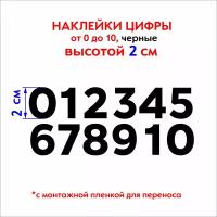 Наклейки цифры (стикеры набор чисел),наклейка на авто набор цифр, черные, 2 см