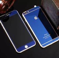 Защитное стекло зеркальное Front & Back для Apple iPhone 6/ 6S, blue, айфон 6, 6с синее 2 в 1