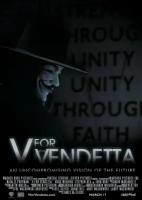 Плакат, постер на бумаге V значит Вендетта (V for Vendetta, 2006г). Размер 42 на 60 см